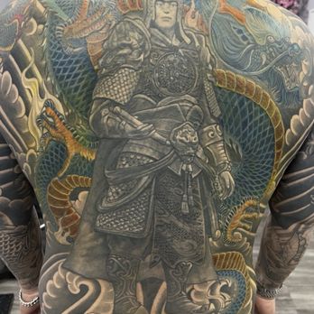 Ink Now - Warrior and dragon tattoo with background done by ink_now_sonny he did a great job - Tattoo Near Me - San Jose, California Ink Now - Warrior and dragon tattoo with background done by ink_now_sonny he did a great job - Tattoo Near Me - San Jose, California