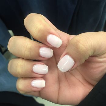 Angel Tips Nail Spa - Sparkly light pink (went in for a creme off white) - Nail Salons Near Me - Jericho, New York