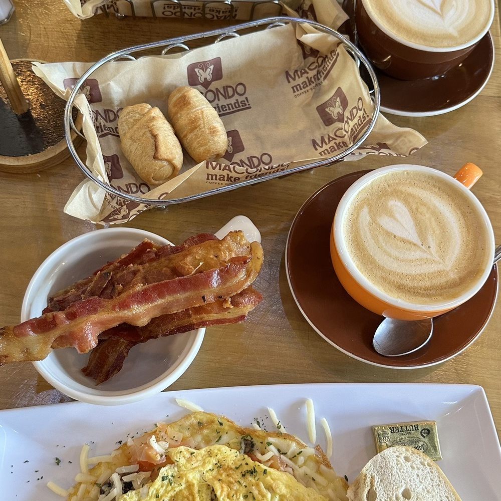 Macondo Coffee Kendall - Omelette, El Gringo, Tequeos X2, side of bacon and lattes - Coffee & Tea Near Me - Miami, Florida Macondo Coffee Kendall - Omelette, El Gringo, Tequeos X2, side of bacon and lattes - Coffee & Tea Near Me - Miami, Florida