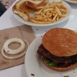 Double steak burger with onions I didn't ask for. Grilled cheese kids meal with fries I didn't ask for Double steak burger with onions I didn't ask for. Grilled cheese kids meal with fries I didn't ask for