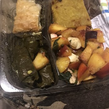 Mediterranean Deli - Peach salad, moussaka, grape leaves, spanakopita - Mediterranean Near Me - Chapel Hill, North Carolina