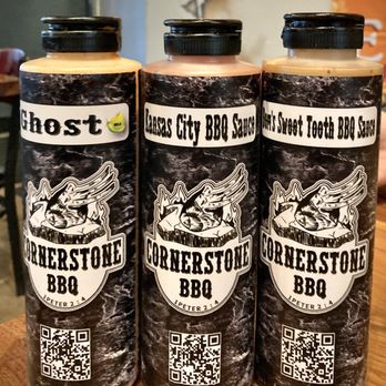 Cornerstone BBQ - A selection of barbecue sauces available at your dining table. Very nice. - Barbeque Near Me - Yucaipa, California Cornerstone BBQ - A selection of barbecue sauces available at your dining table. Very nice. - Barbeque Near Me - Yucaipa, California