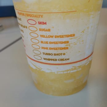 Dunkin' - Noticed how it isn't filled to the top. It didn't have enough. Machine needed to make more or change it. - Donuts Near Me - Sewell, New Jersey Dunkin' - Noticed how it isn't filled to the top. It didn't have enough. Machine needed to make more or change it. - Donuts Near Me - Sewell, New Jersey