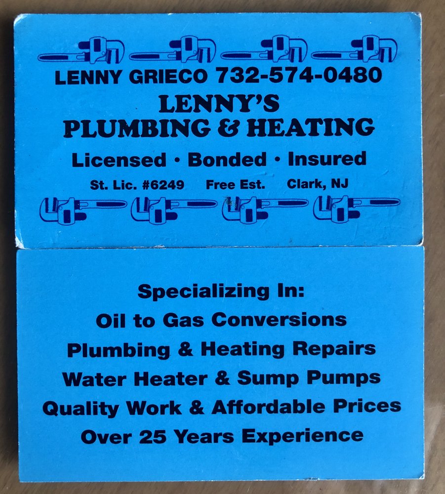 Slide of Lenny's Plumbing & Heating