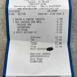 Our receipt Our receipt