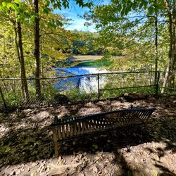 Quechee Gorge State Park - A nice bench by the dam