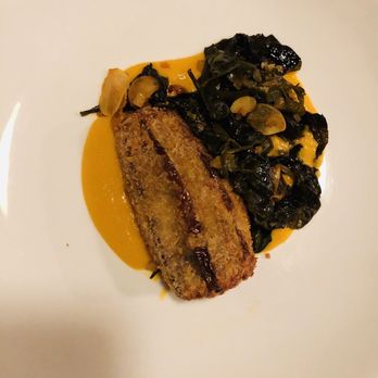 Cook Weaver - Eggplant Kyiv in tomato sauce with sautéed seaweed - Modern European Near Me - Seattle, Washington Cook Weaver - Eggplant Kyiv in tomato sauce with sautéed seaweed - Modern European Near Me - Seattle, Washington