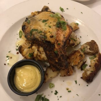 Angie's Seafood - Salmon with Cajun Seasoning and Crab Imperial - Seafood Near Me - Baltimore, Maryland Angie's Seafood - Salmon with Cajun Seasoning and Crab Imperial - Seafood Near Me - Baltimore, Maryland