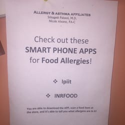 Allergy & Asthma Affiliates : Srinagesh Paluvoi, MD - Food allergy apps flyer