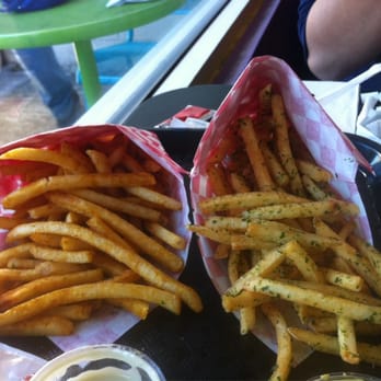 Katsu Burger - Curry fries on left nori fries on right - Burgers Near Me - Seattle, Washington