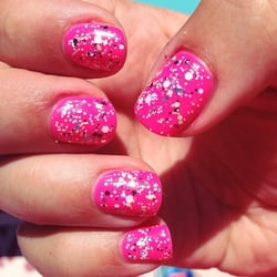 Nailed - Manicure 5 with Eric. (Gelish Pacific Sunset and Dabble it On)