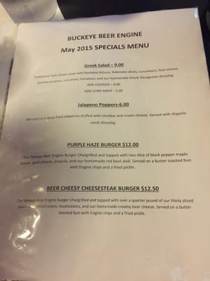 Menu photo 2 Buckeye Beer Engine Lakewood, OH
