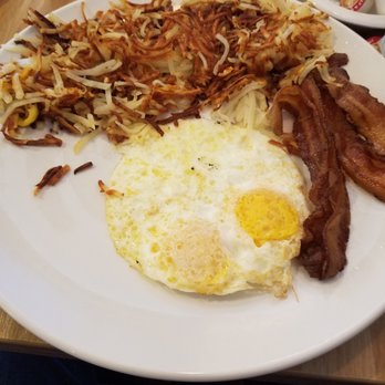 Broken Yolk Cafe - Bacon and Eggs with Hash Browns. - Breakfast & Brunch Near Me - Oceanside, California Broken Yolk Cafe - Bacon and Eggs with Hash Browns. - Breakfast & Brunch Near Me - Oceanside, California