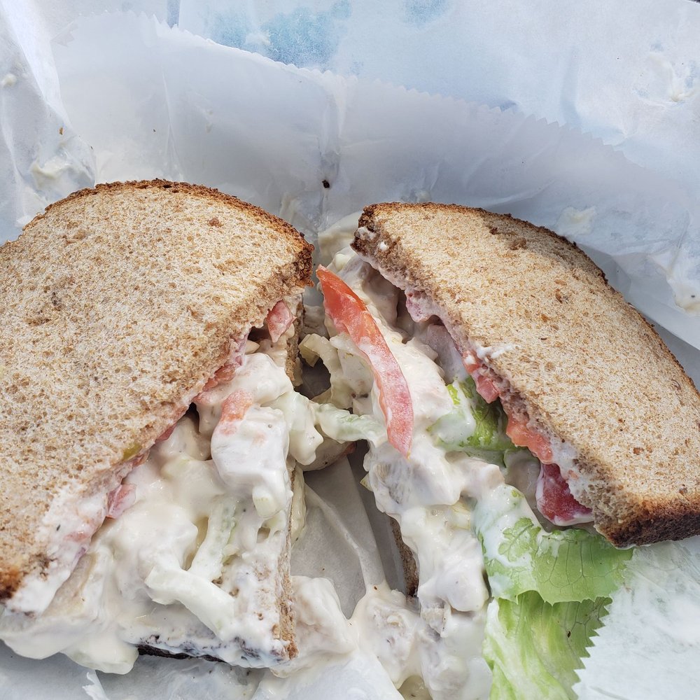 a sandwich cut in half
