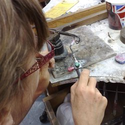 Globe Lane Hand Made Jewellery - Working at the bench in store