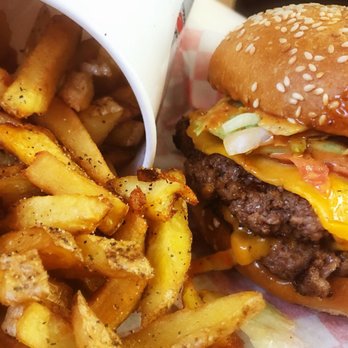 Slab Burgers - Double cheeseburger with fries - Burgers Near Me - Toronto, Ontario Slab Burgers - Double cheeseburger with fries - Burgers Near Me - Toronto, Ontario