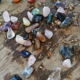 Panning for gold. Panning for gold.