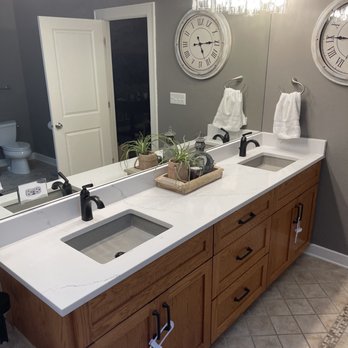 Davan Countertops - Counter cut for concrete under mount sinks. Quartz - Kitchen & Bath Near Me - Franklin Park, Illinois