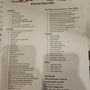 Evel Pie - Beverage menu - Pizza Near Me - Las Vegas, Nevada