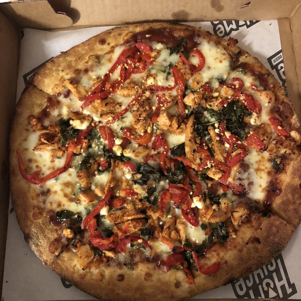 HomeSlyce - Columbia - 12" BBQ Chicken Kale Pizza - Pizza Near Me - Columbia, Maryland HomeSlyce - Columbia - 12" BBQ Chicken Kale Pizza - Pizza Near Me - Columbia, Maryland