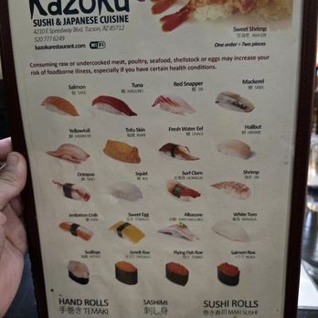 Kazoku - menu - Sushi Bars Near Me - Tucson, Arizona