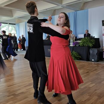 Fred Astaire Dance Studios - Student dancing at an event with her instructor. - Dance Studios Near Me - Westerville, Ohio Fred Astaire Dance Studios - Student dancing at an event with her instructor. - Dance Studios Near Me - Westerville, Ohio