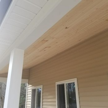 Weinmann Home Improvement - Natural pine on a porch that we built. - Roofing Near Me - Waterford, Michigan Weinmann Home Improvement - Natural pine on a porch that we built. - Roofing Near Me - Waterford, Michigan