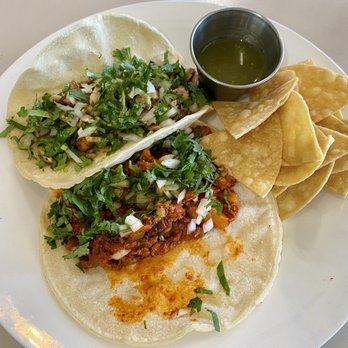 Lidia’s Restaurant - Grilled Chicken Regular Taco (Back) and Al Pastor Regular Taco (Front) - Mexican Near Me - Richmond, California