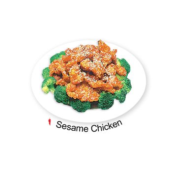 China Moon - a plate of sesame chicken and broccoli - Chinese Near Me - Fanwood, New Jersey