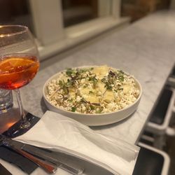 Emissary - Herb Truffle Popcorn, Aperol Spritz
