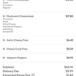 Extra cheese can clearly be seen on this receipt which we paid extra for.