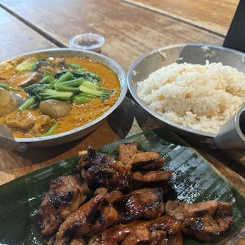Isla Restaurant - Kare-Kare, garlic rice, BBQ Isla Pork Barbeque - Filipino Near Me - Newark, California