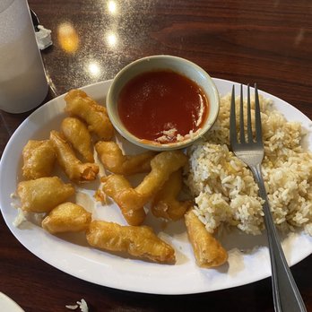 Asia Wok - a plate of food with rice and dipping sauce - Chinese Near Me - Plainfield, Indiana Asia Wok - a plate of food with rice and dipping sauce - Chinese Near Me - Plainfield, Indiana