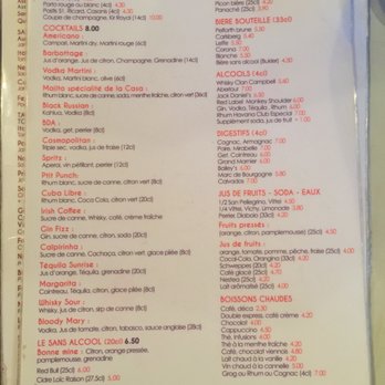 Bistro des Augustins - drink list - Bistros Near Me - Paris, 75 Bistro des Augustins - drink list - Bistros Near Me - Paris, 75