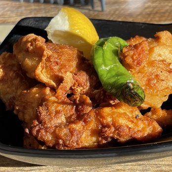 Hinodeya Ramen Bar - Karaage Chicken w/Green Tea Salt for dipping - Ramen Near Me - Campbell, California Hinodeya Ramen Bar - Karaage Chicken w/Green Tea Salt for dipping - Ramen Near Me - Campbell, California