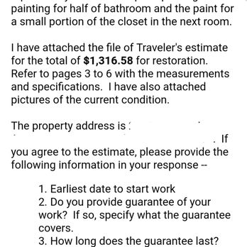 Rent A Pro Handyman - Ted claims that I was demanding. He is dishonest of the situation. This is the email I sent to him.  Note how I stated "Thank you" twice. - Handyman Near Me