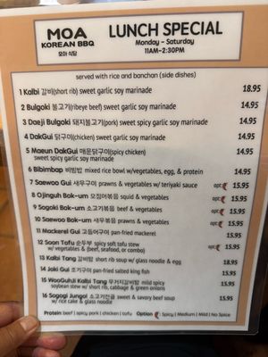 Menu photo 1 Moa Korean BBQ Pleasant Hill, CA