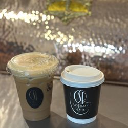 SkyRoast Coffee - Iced latte and hot latte