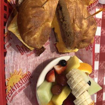 Breakfastime - Breakfast sandwich croissant and side of fruit - Breakfast & Brunch Near Me - Jonesville, North Carolina Breakfastime - Breakfast sandwich croissant and side of fruit - Breakfast & Brunch Near Me - Jonesville, North Carolina
