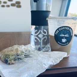 Blueberry Scone with Medium Vanilla Espresso with Oat milk, medium sweet