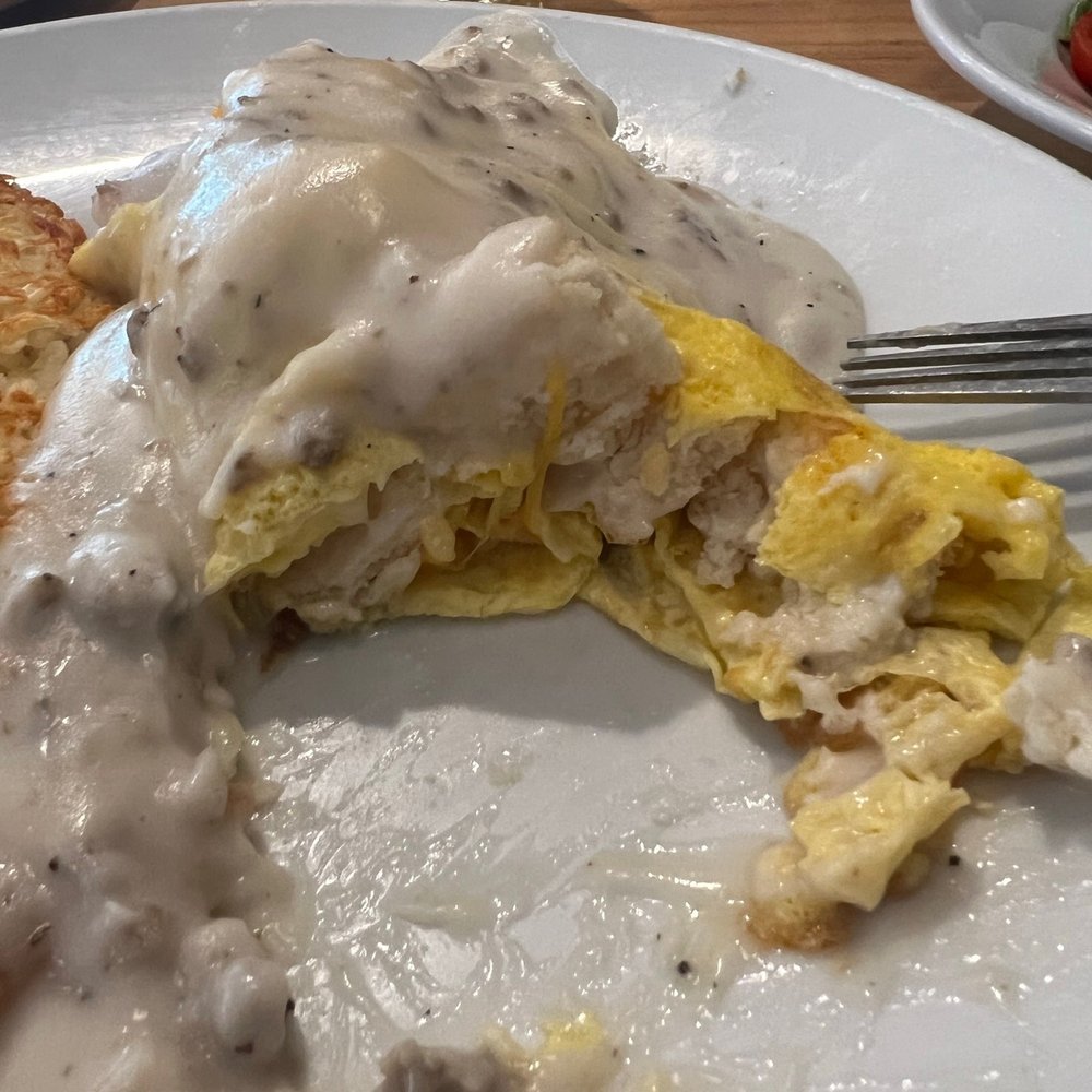 Eggsquisite Cafe - Biscuit & Gravy Omelet - Breakfast & Brunch Near Me - McKinney, Texas