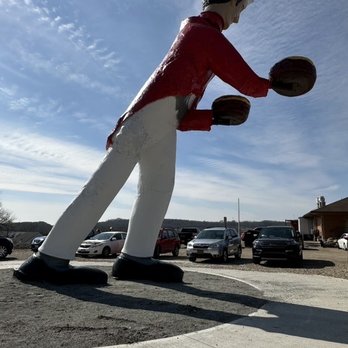 Buckeye Express Diner - Huge burger hop statue out back. - American Near Me - Bellville, Ohio Buckeye Express Diner - Huge burger hop statue out back. - American Near Me - Bellville, Ohio