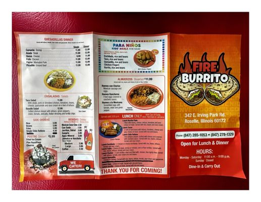 Menu photo 7 Fire Burrito Roselle, IL