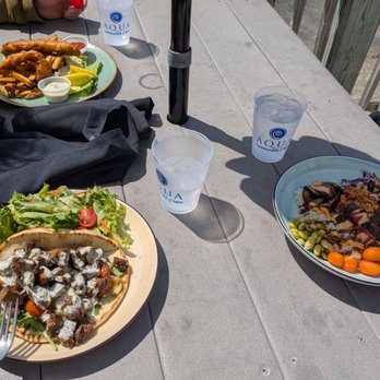 Aqua Restaurant - Ahi tuna poke bowl, steak pita, fish and chips. - Seafood Near Me - Duck, North Carolina Aqua Restaurant - Ahi tuna poke bowl, steak pita, fish and chips. - Seafood Near Me - Duck, North Carolina