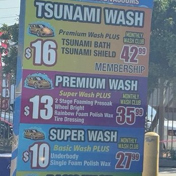 Tsunami Express Car Wash - Car Wash Menu - Car Wash Near Me - Norwalk, California