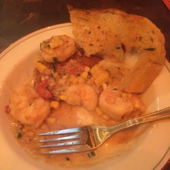 Laurenzo's Restaurant - Shrimp and grits!!! The portion is larger than this, but I split it with the Hubby - Steakhouses Near Me - Houston, Texas Laurenzo's Restaurant - Shrimp and grits!!! The portion is larger than this, but I split it with the Hubby - Steakhouses Near Me - Houston, Texas