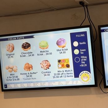 Beard Papa's Cream Puffs - Menu - Desserts Near Me - Monterey Park, California