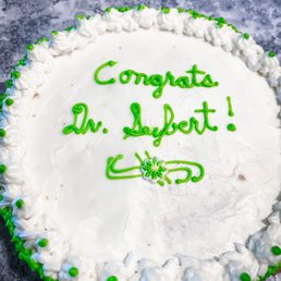 Gluten free carrot cake with personalized message