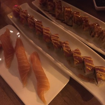 Niu B - Sake salmon, spice girl roll and red dragon roll! - Sushi Bars Near Me - Chicago, Illinois