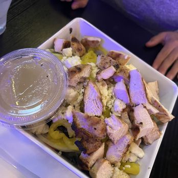 R-Bar & Grill - Greek salad with grilled chicken. Wish the bowl was wider. - Sports Bars Near Me - Saint John, Indiana